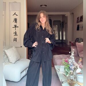 Black Pleated lounge set